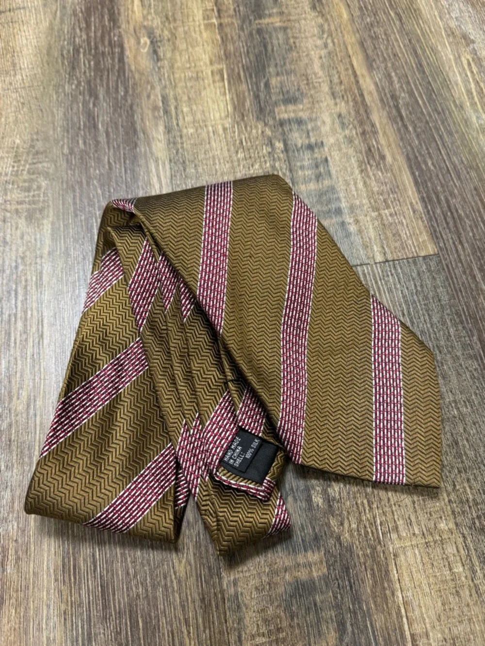 Soprano’s Brown‎ & Pink Striped Men’s Silk Tie